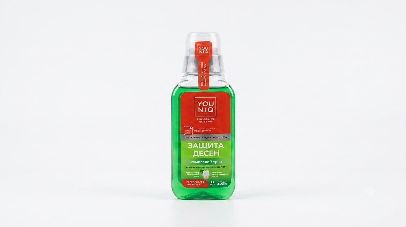 Ağız boşluğu üçün yaxalayıcı YOUNIQ® "Diş Əti Qorunması", 250 ml