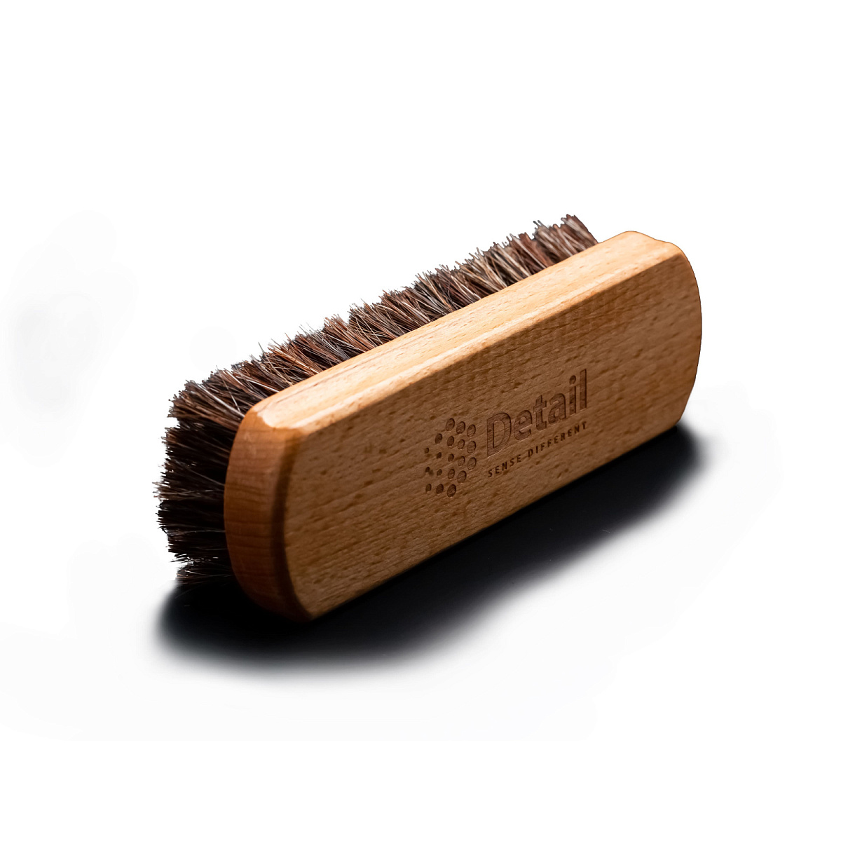 Leather cleaning brush, 14.5x4.5 cm, natural bristles
