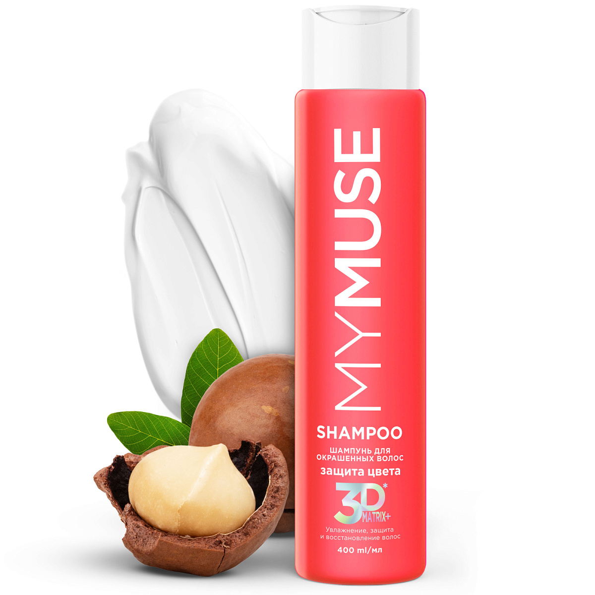 MYMUSE rəngli saçlar üçün rəng qoruyan və nəmləndirici şampun (400 ml)