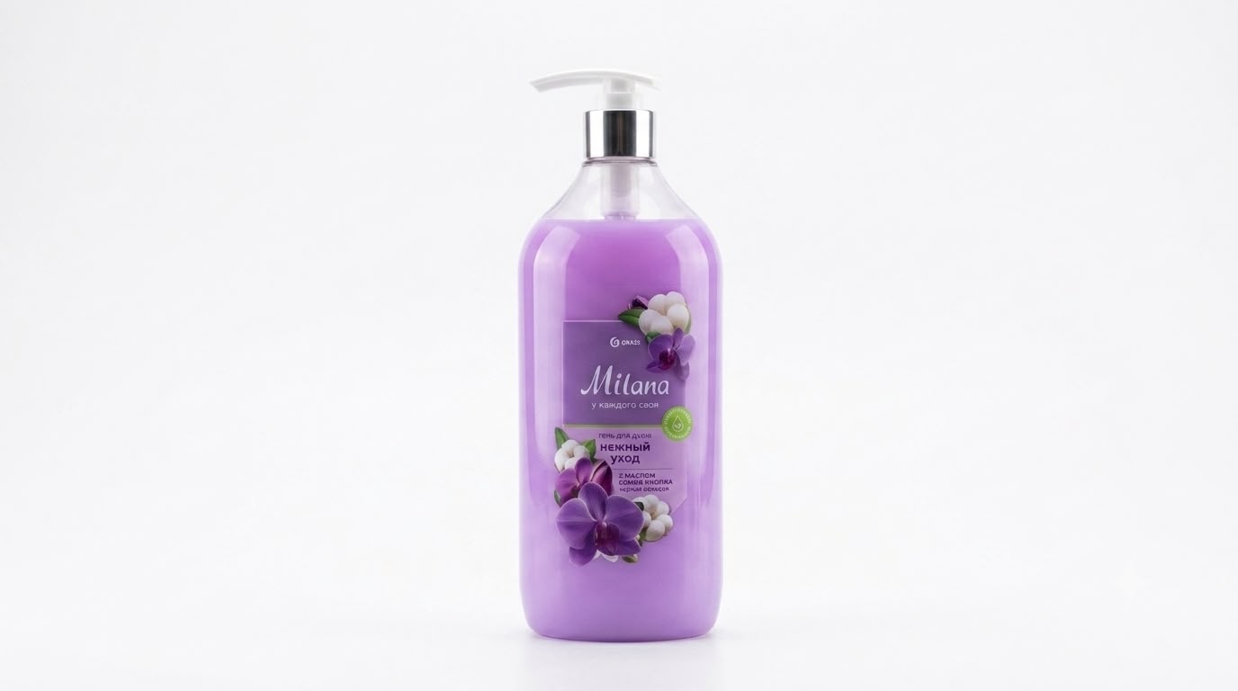 Duş geli Milana "Qara Orxideya" Pambıq Toxumu Yağı ilə (750 ml flakon)
